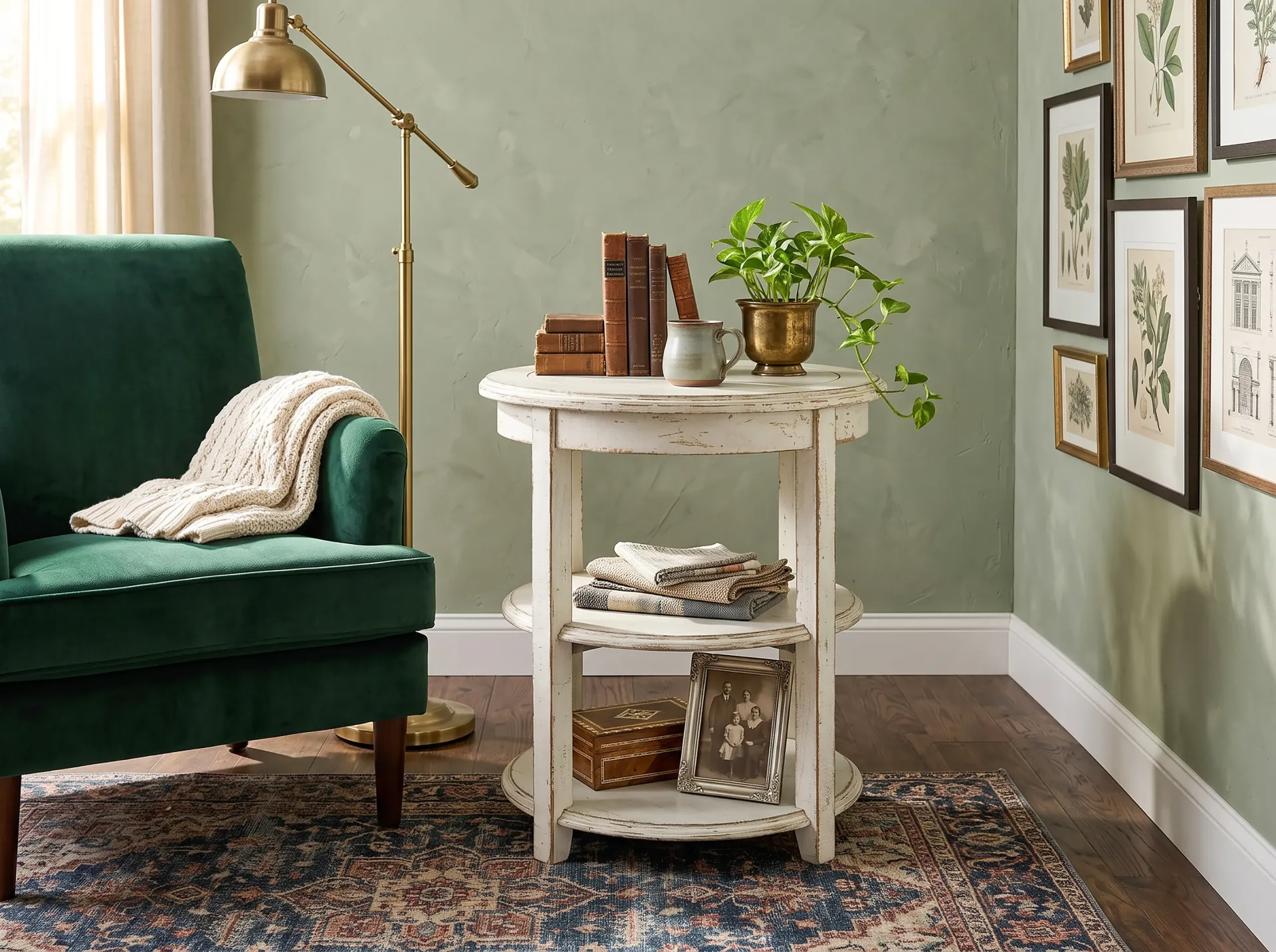 Marina White Sand Side Table