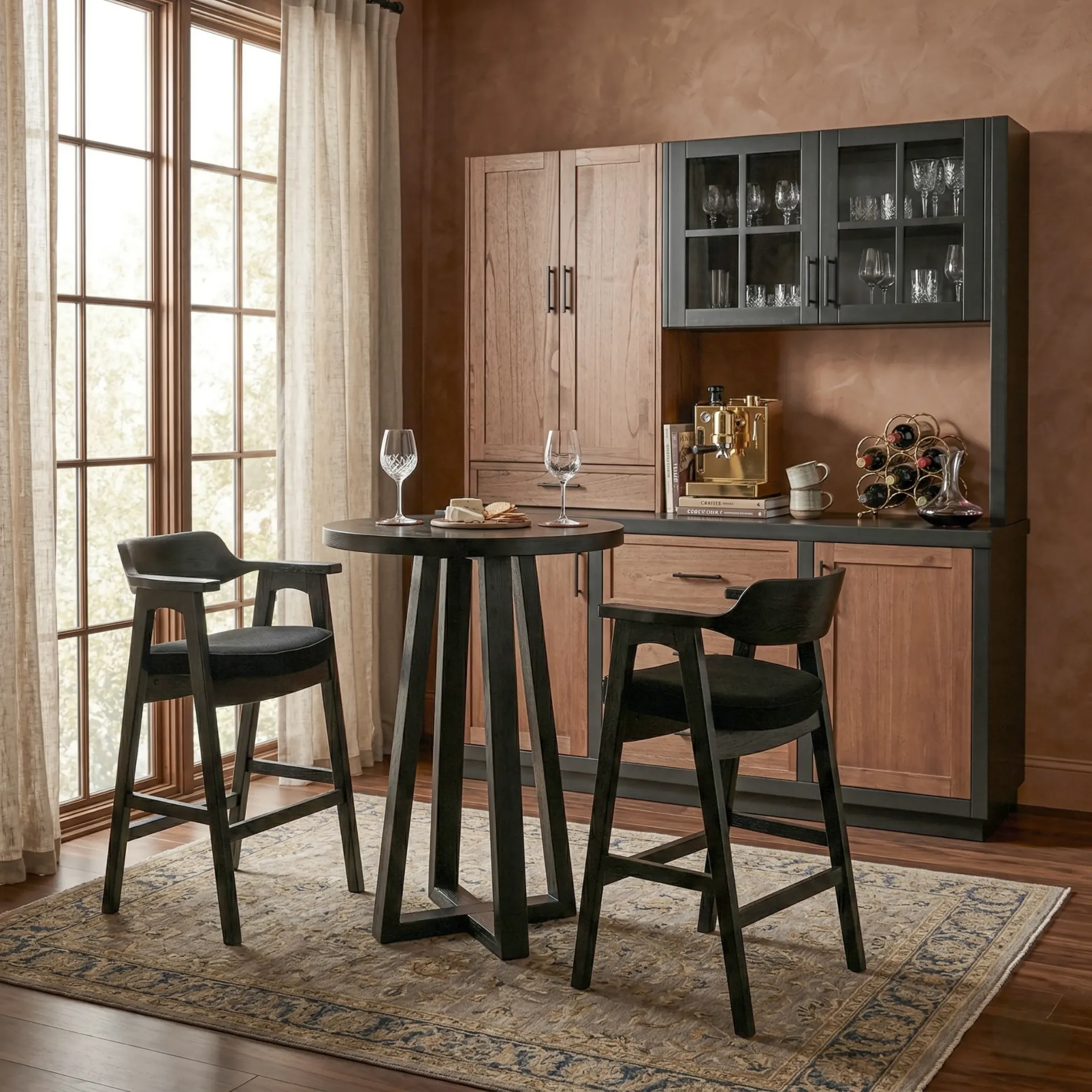 [1527UM-30] Wren Barstool With Arms Cushion Seat