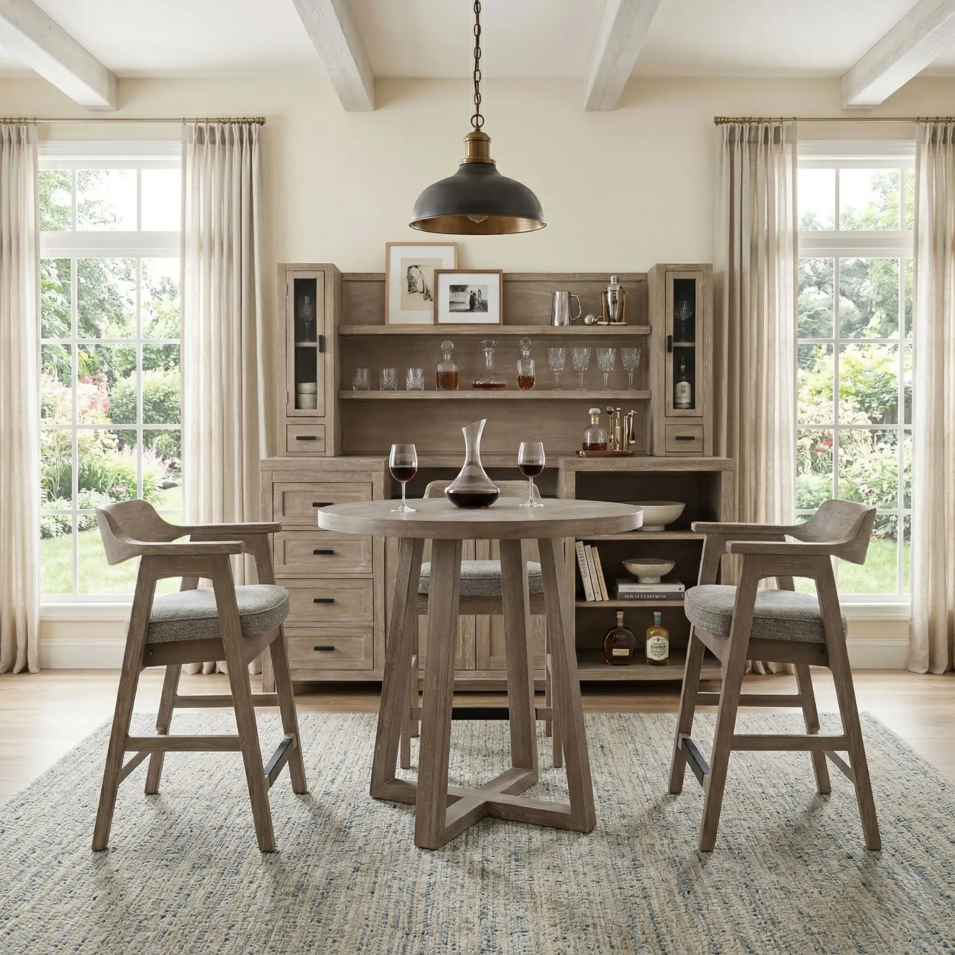 Wren Counter Stool With Arms Cushion Seat