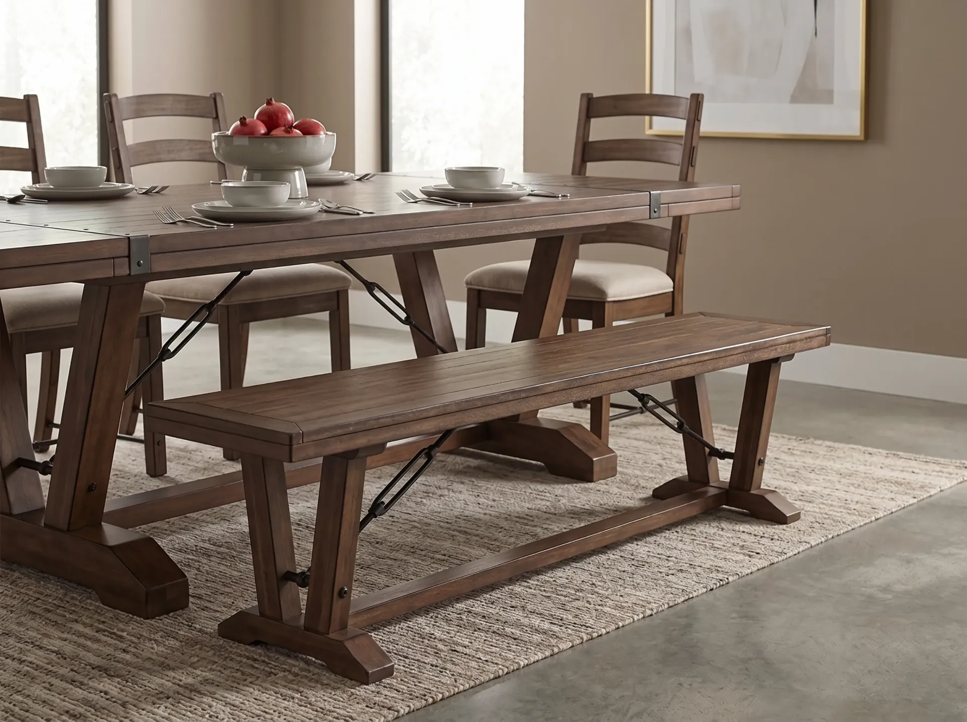 Yellowstone Bench With Turnbuckles Wood Seat