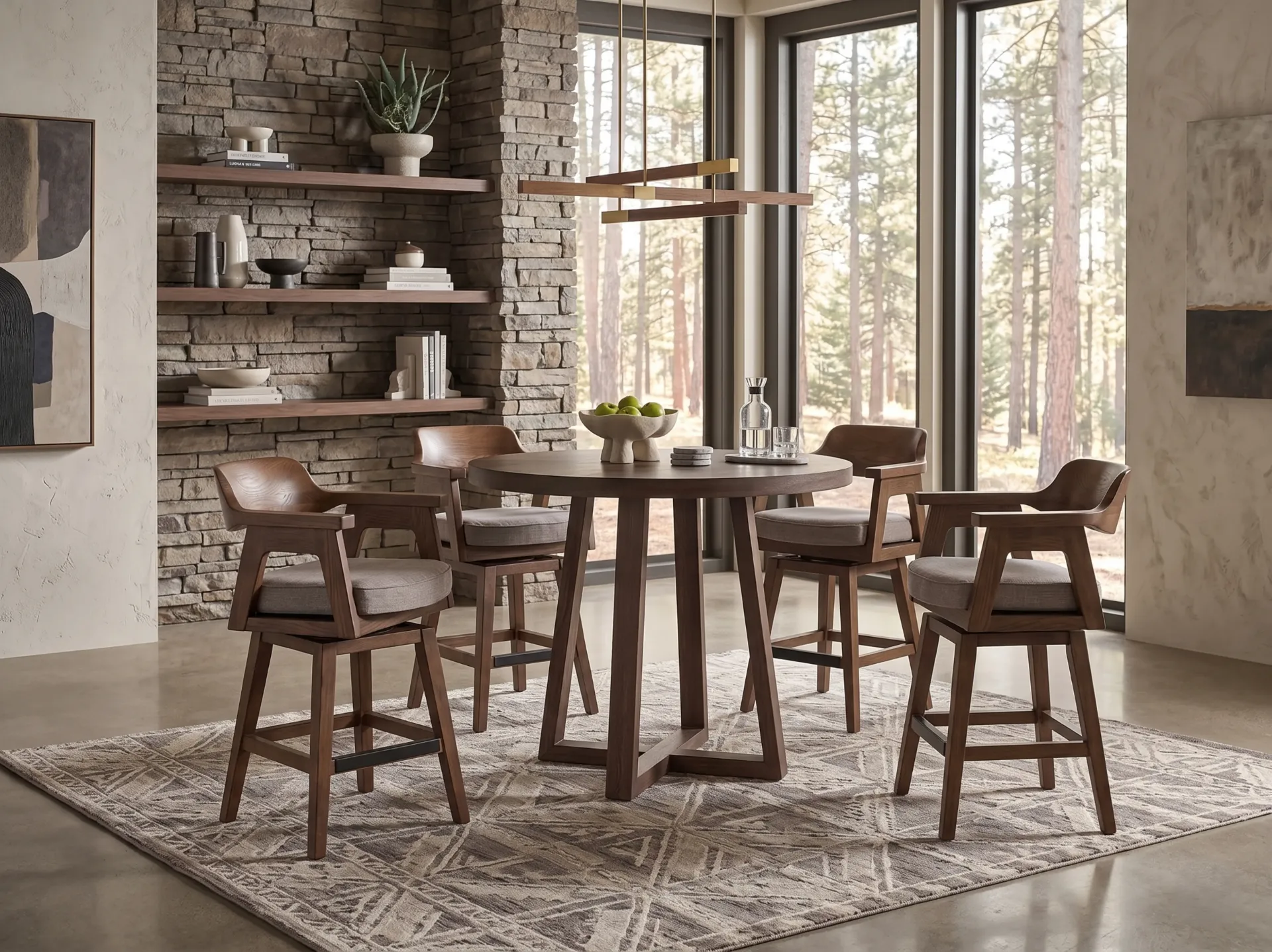 Wren Swivel Counter Stool, Cushion Seat