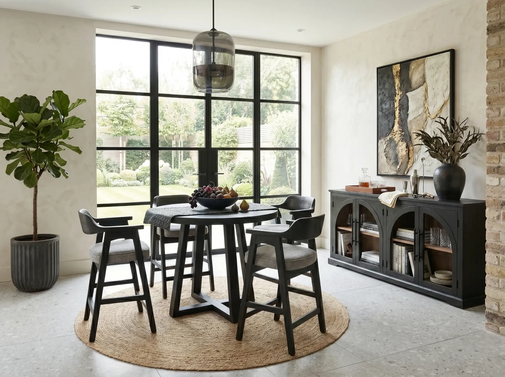 Wren Counter Stool with Arms, Cushion Seat (Rivet Breen)