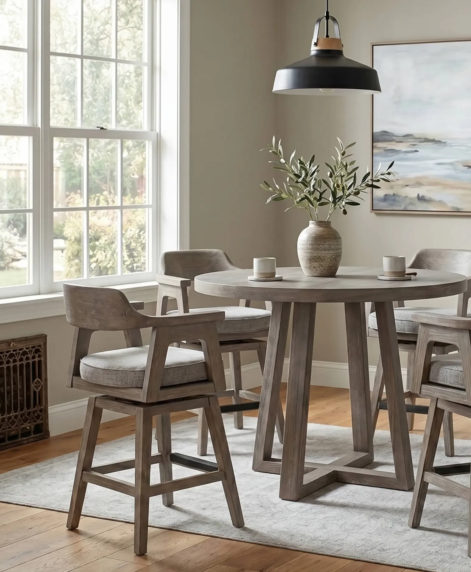 Wren Swivel Counter Stool, Cushion Seat