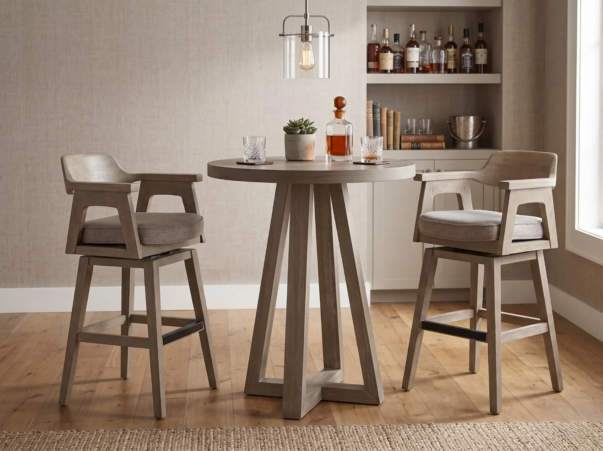 Wren Swivel Barstool, Cushion Seat