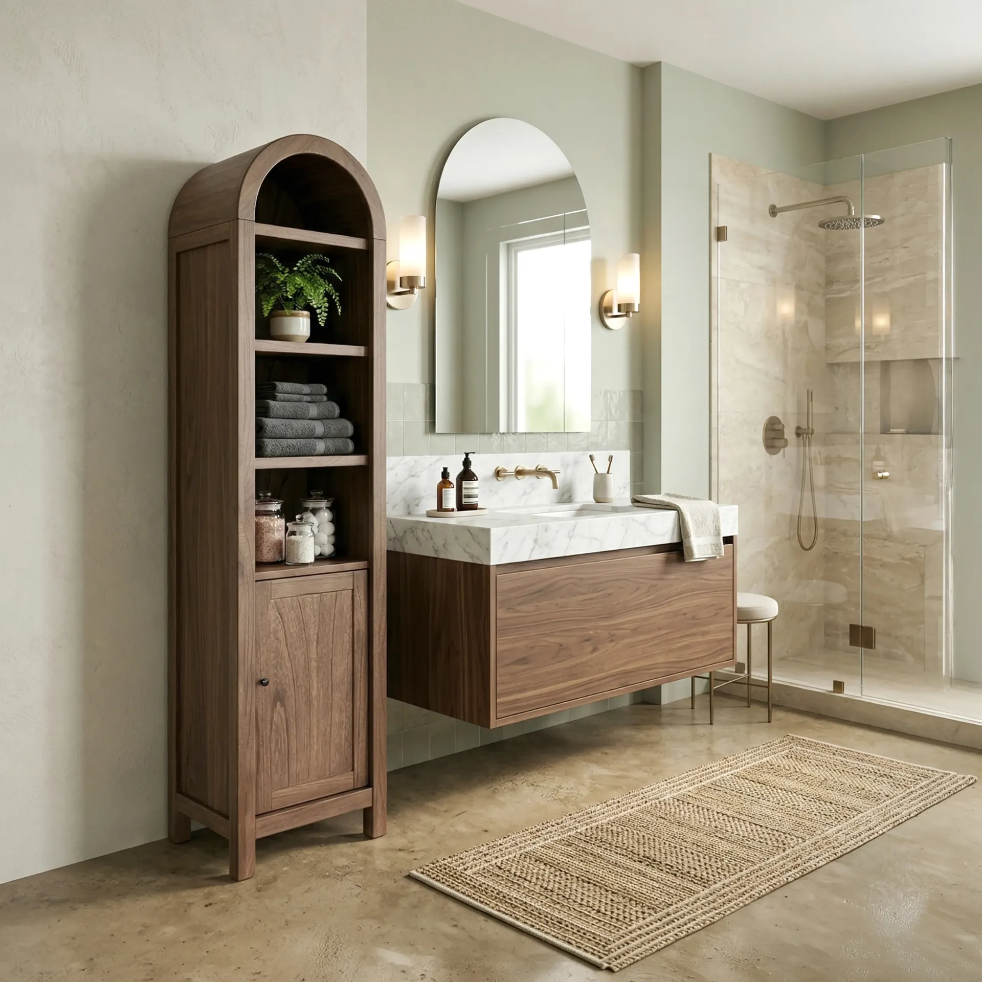 Small Arch Cabinet, Cinder